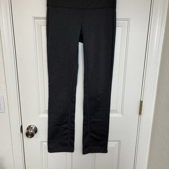 Athleta Small Fleece Lined Thermal Winter Straight Leg Pants Dark Gray - Picture 1 of 11